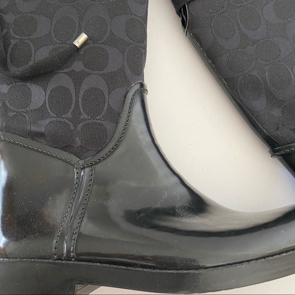Sold- COACH Tristee signature fabric rubber boots - Picture 12 of 16